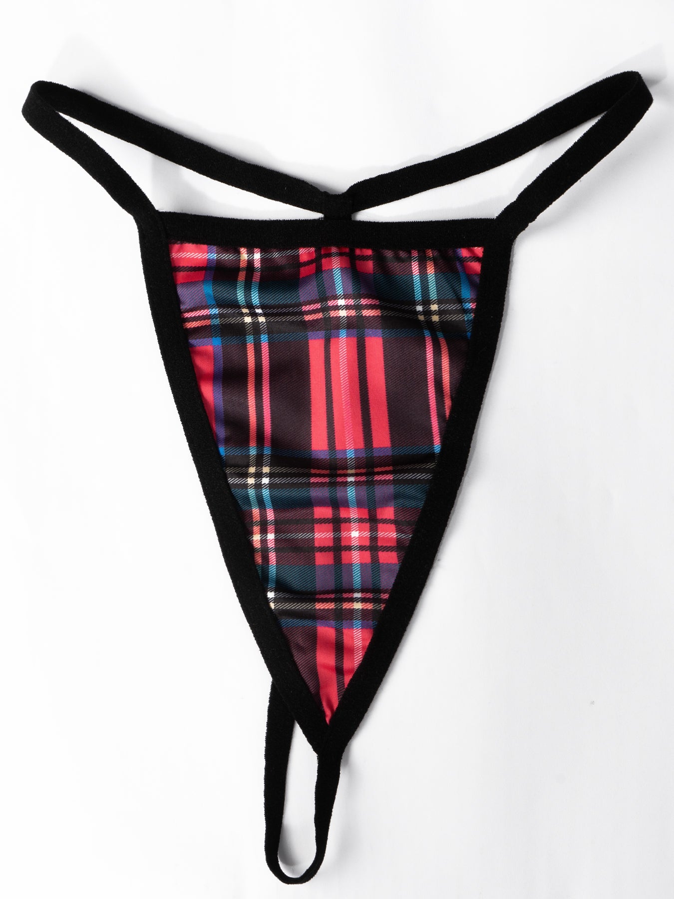 Fantasy costume red checkered 3-piece set