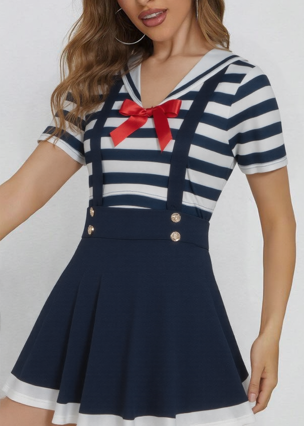 Striped Bow Sailor 2-piece Set