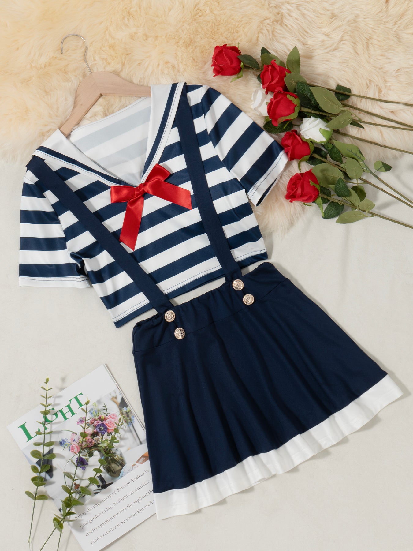 Striped Bow Sailor 2-piece Set