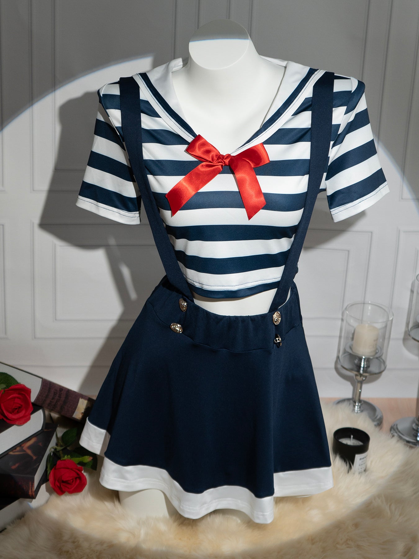 Striped Bow Sailor 2-piece Set