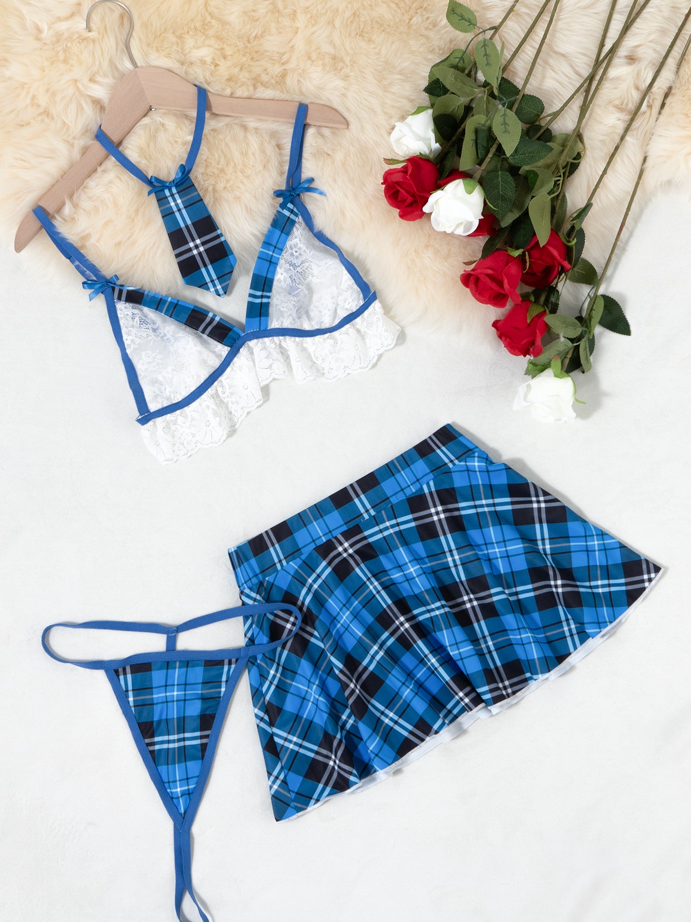Sweet Plaid Sexy 4 Piece Set