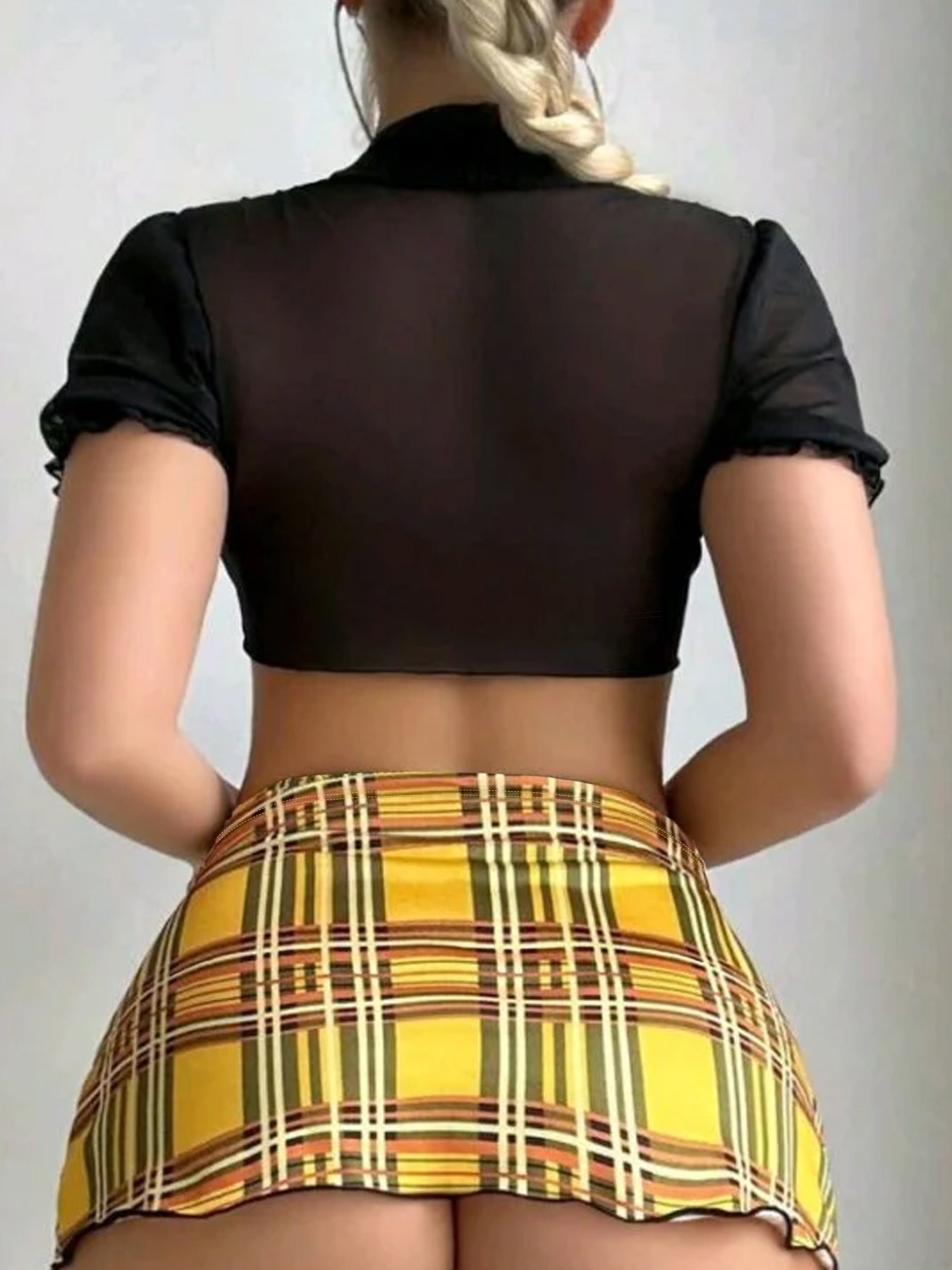 Sweet Plaid Sexy 4-Piece Set