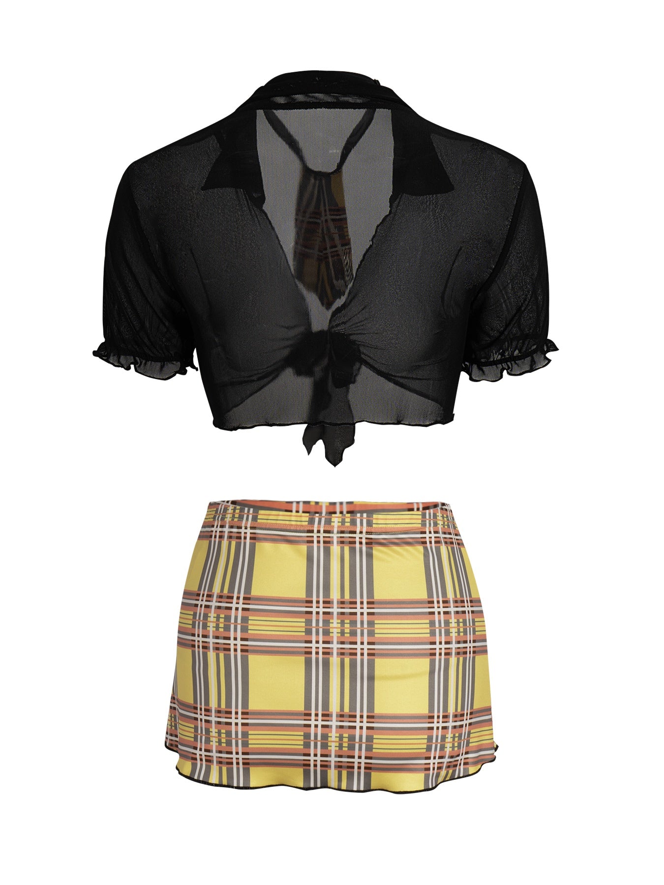 Sweet Plaid Sexy 4-Piece Set