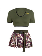 Adjustable Sexy Camouflage 4-Piece Set