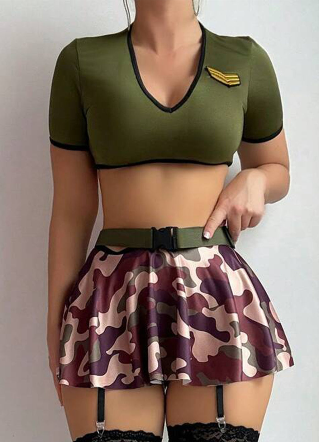 Adjustable Sexy Camouflage 4-Piece Set