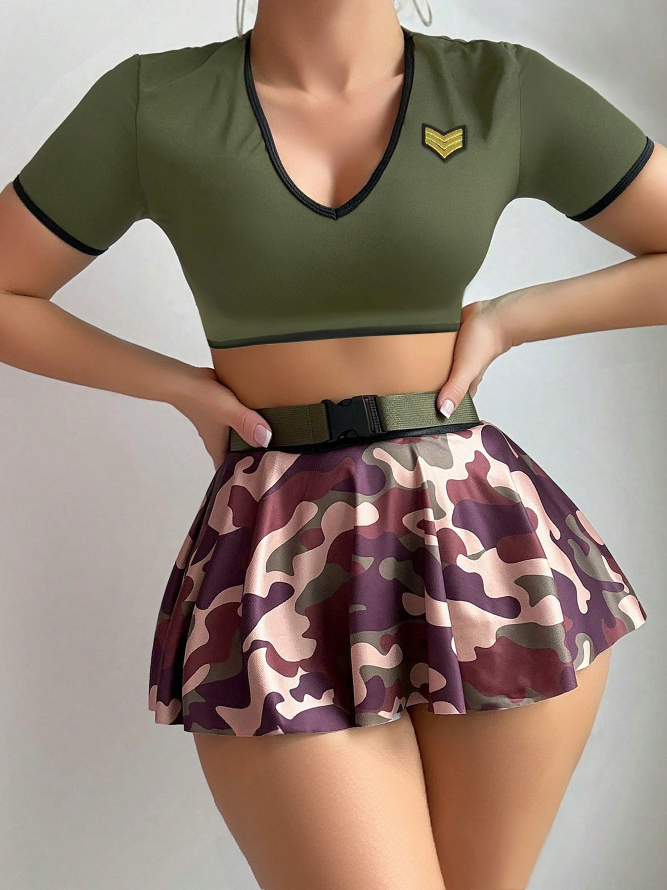 Adjustable Sexy Camouflage 4-Piece Set