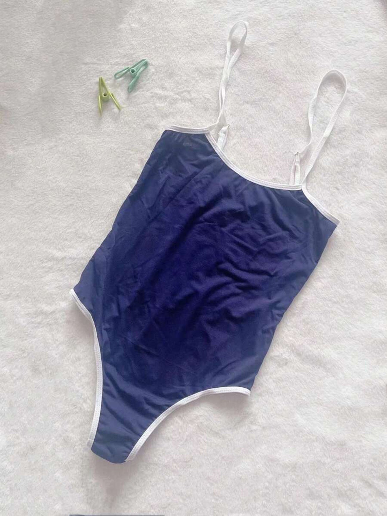 Navy Blue Backless Sexy Lingerie Swimsuit